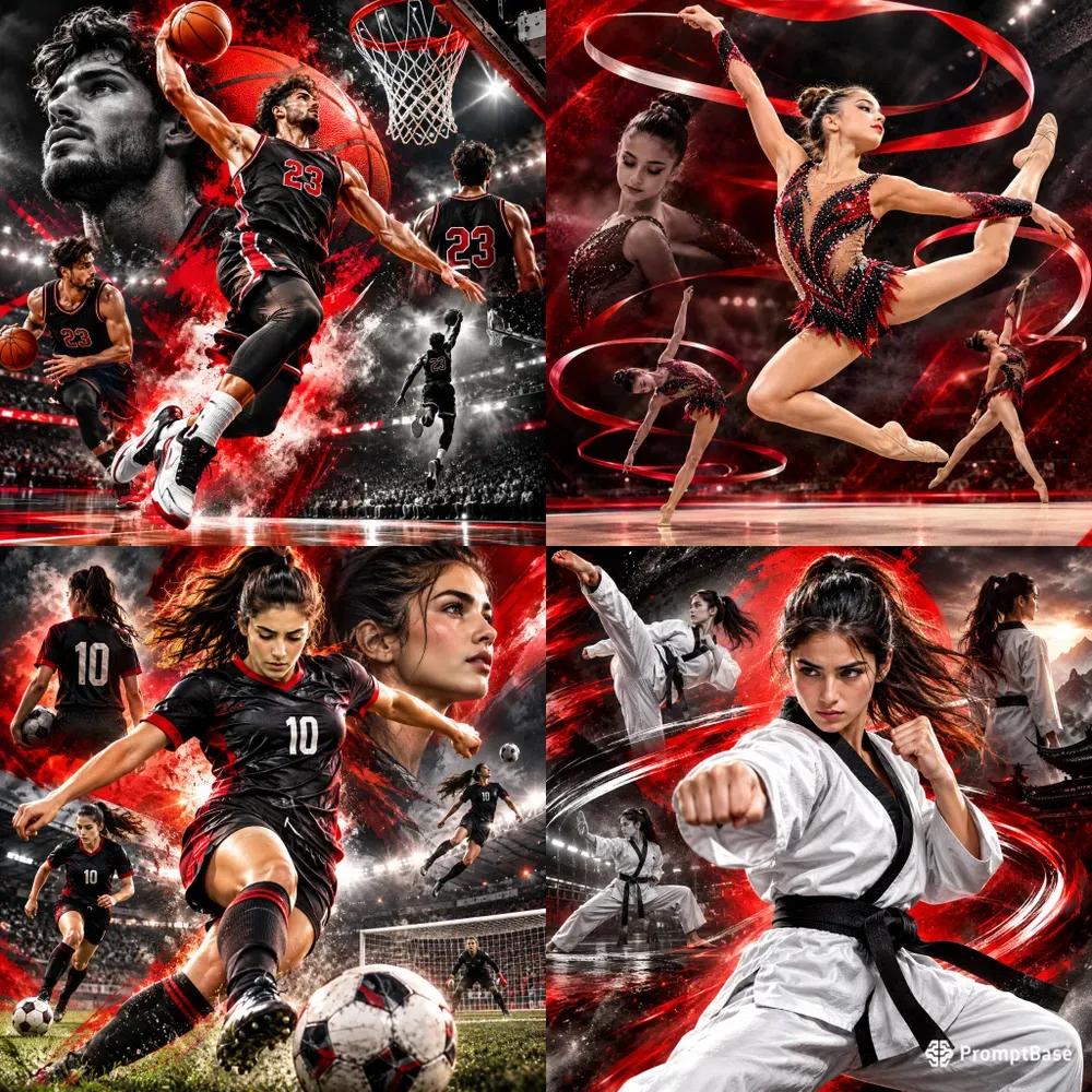Dynamic Sports Energy Collages