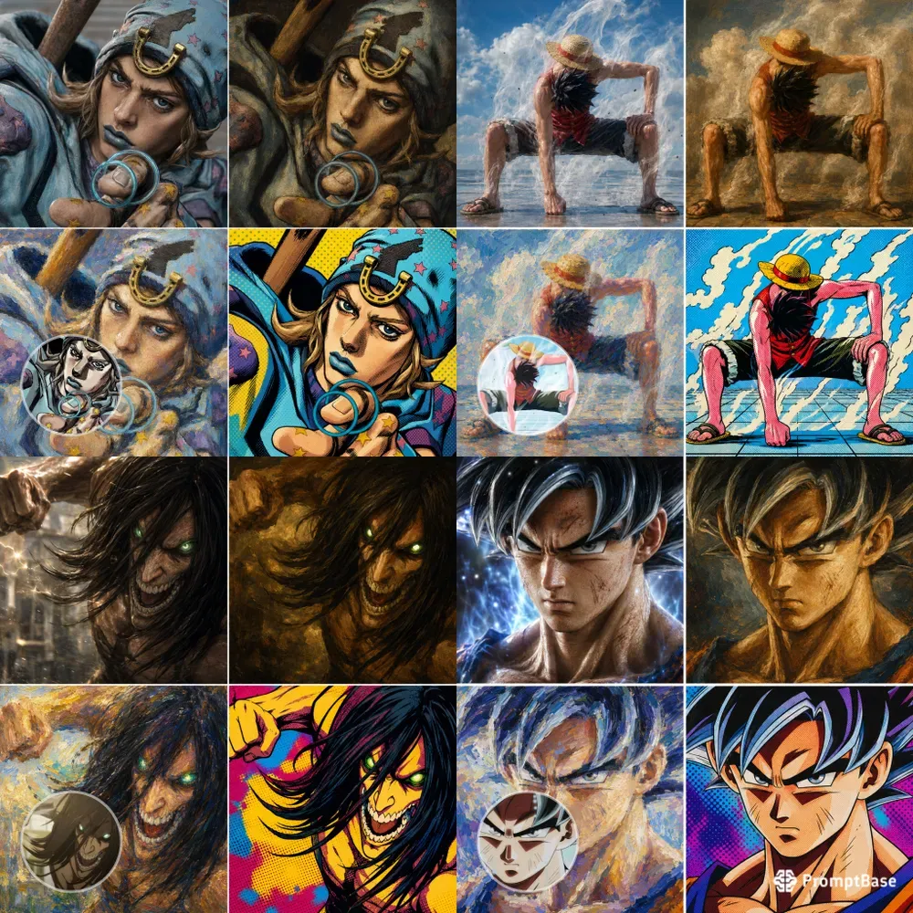 4 Style Anime Artistic Comparisons