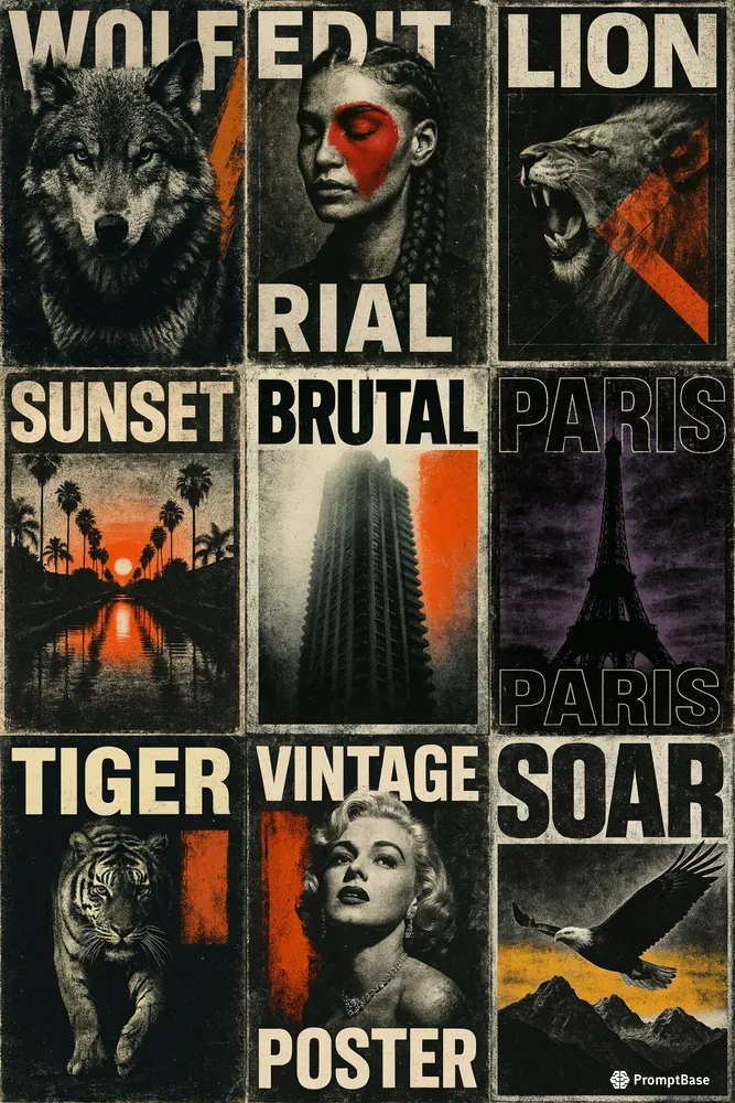 Retro Grunge Editorial Posters
