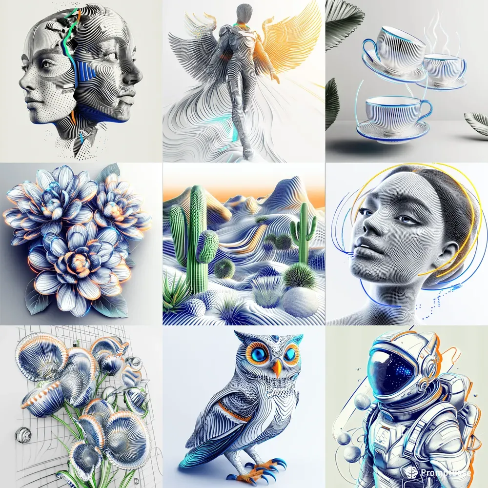 Intricate Engraved Line Art