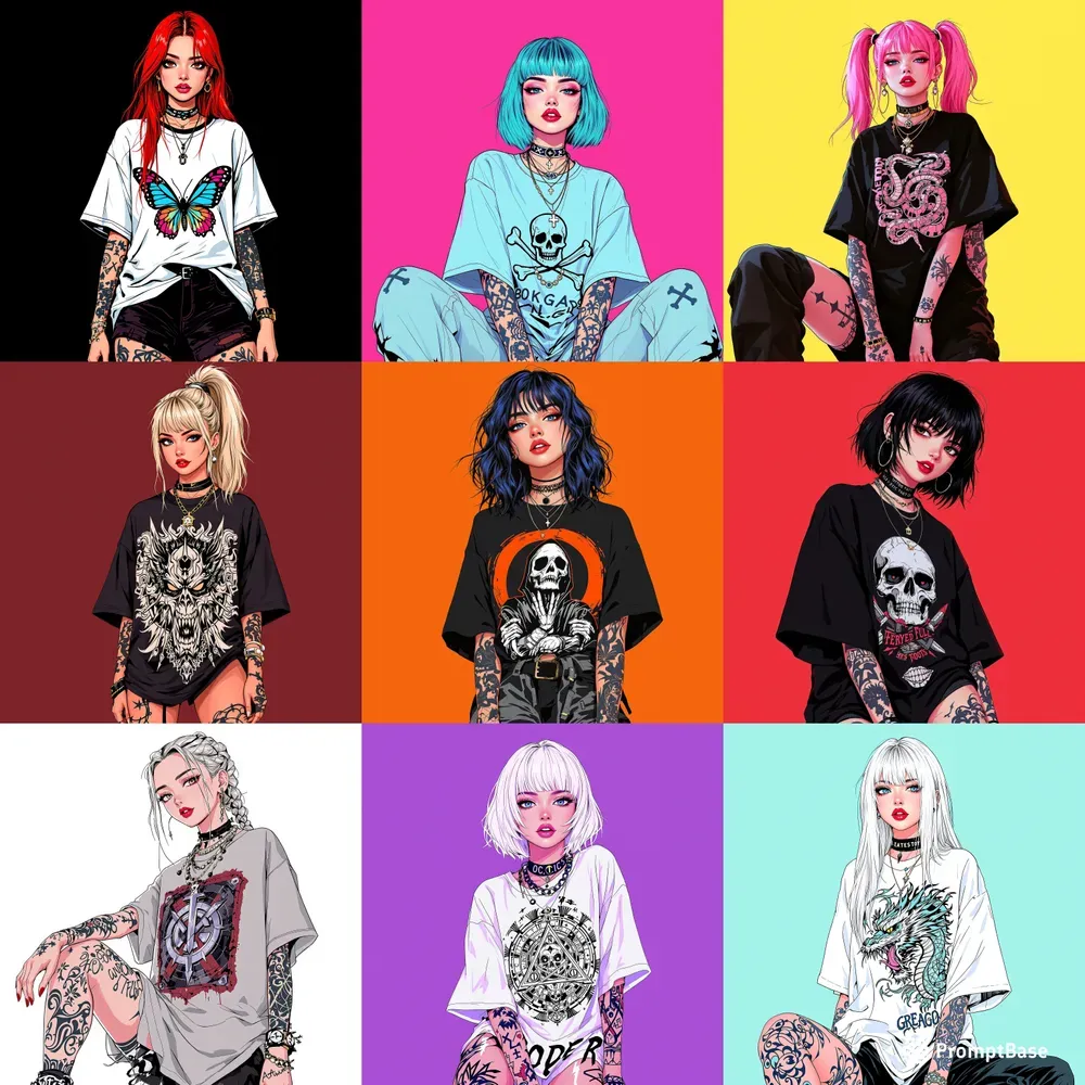 Beautiful Anime Streetwear Girls