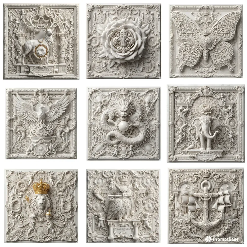 Royal White Embossed Filigree Masters