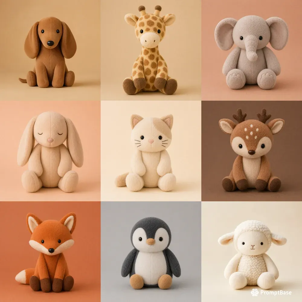 Minimal Plush Toy Portraits