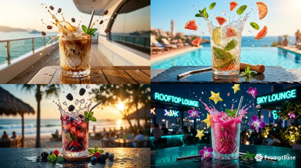 Luxury Summer Beverage Splashes