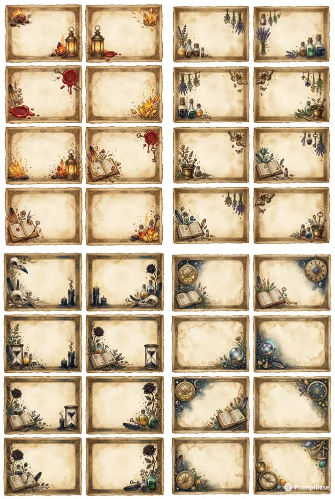 Grimoire Magic Cards Sheets