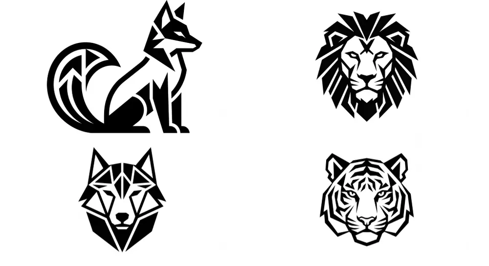 Minimal Geometric Animal Logos