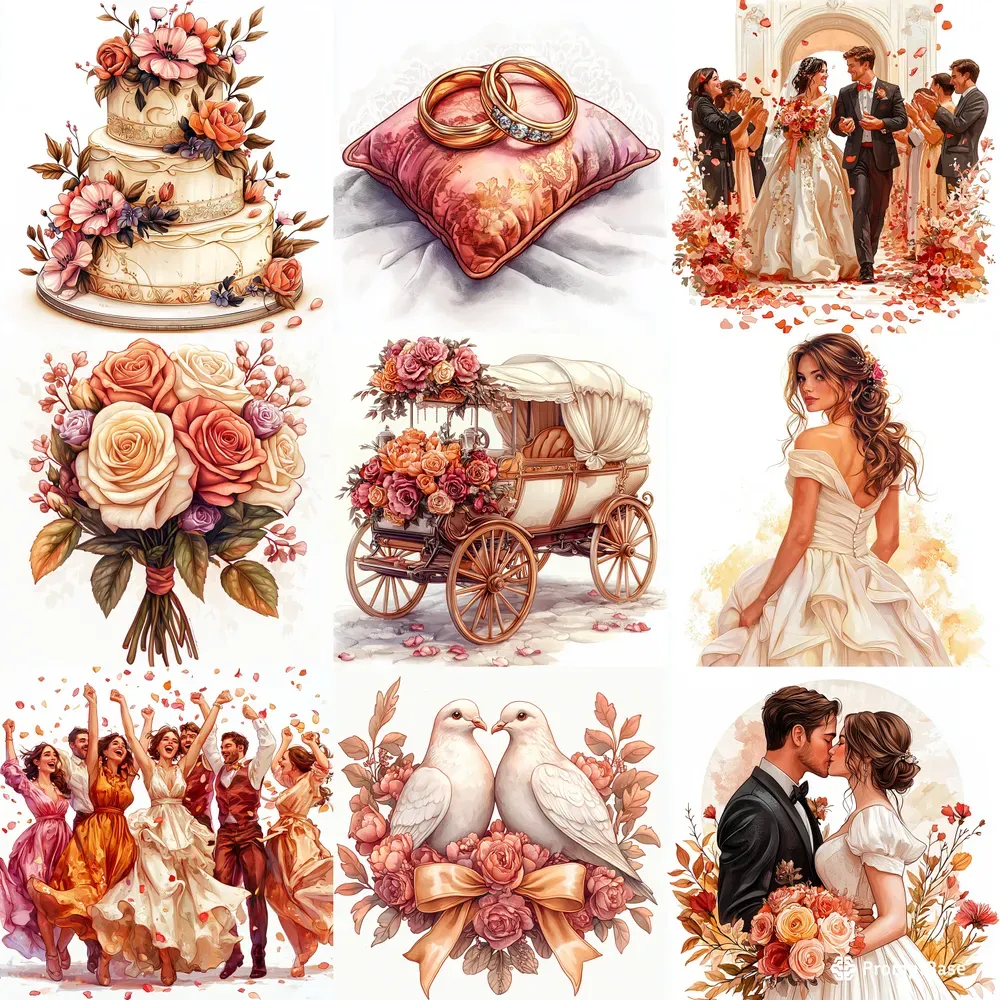 Elegant Wedding Cliparts