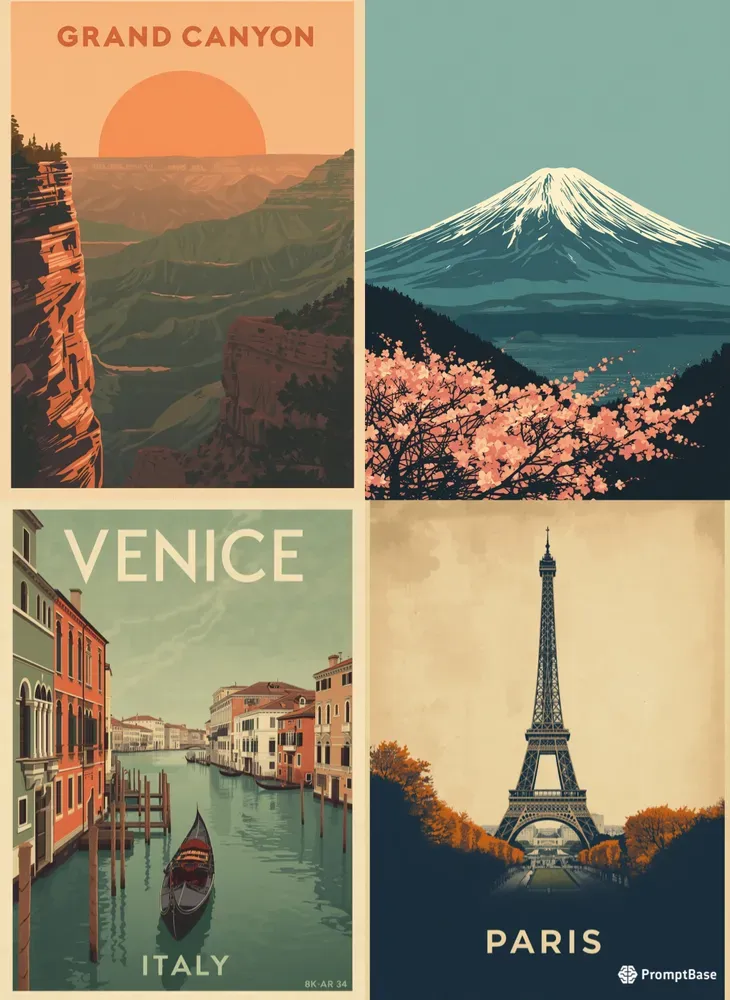 Retro Vintage Travel Poster Art