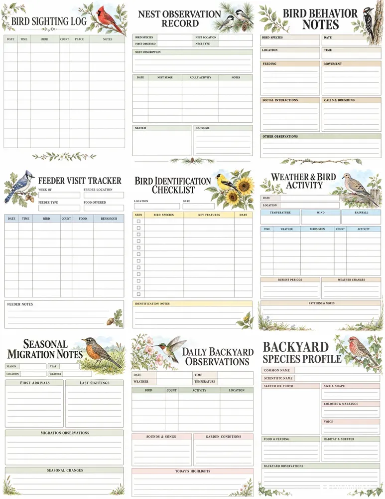 Backyard Birdwatching Log Books