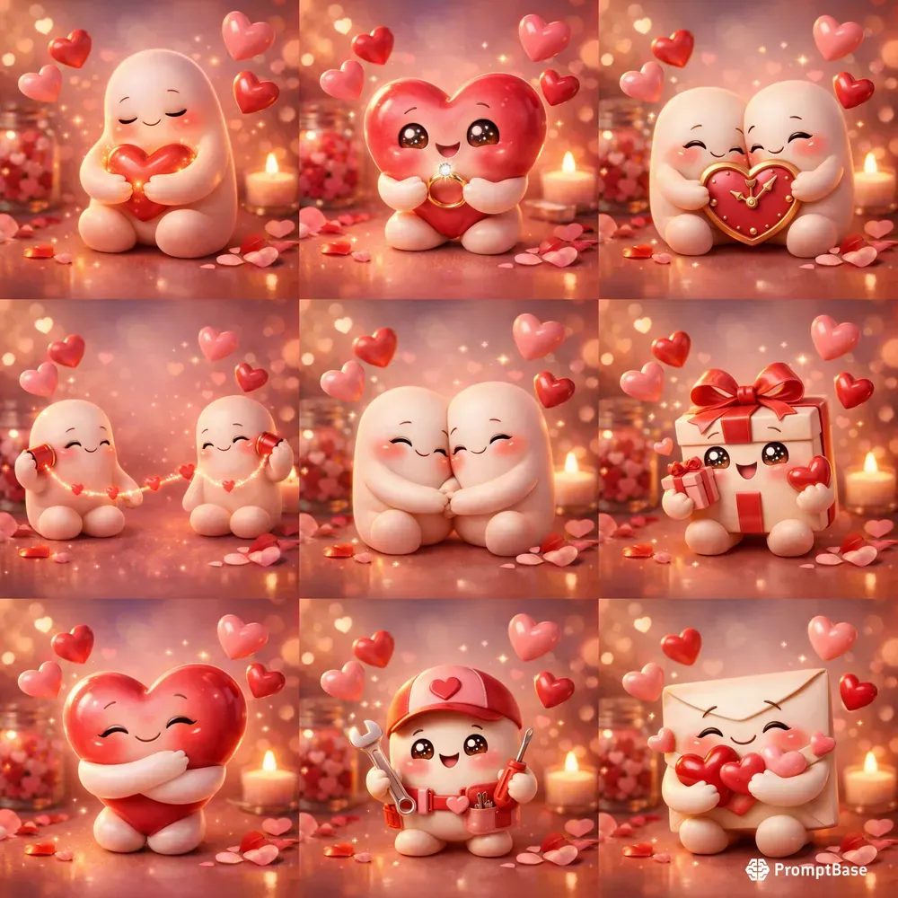 Love Languages Valentine Characters
