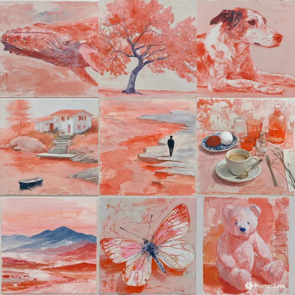 Soft Coral Painterly Portraits