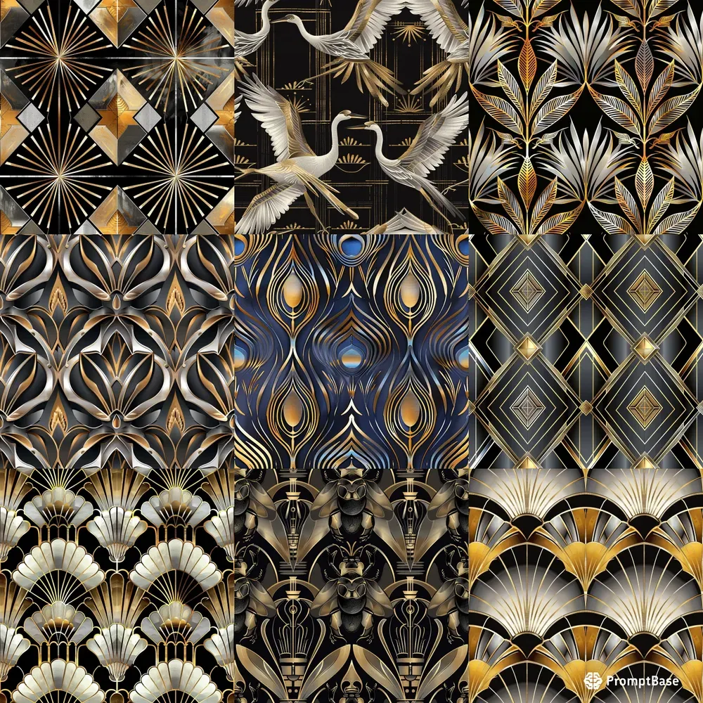Elegant Art Deco Pattern Design Templates