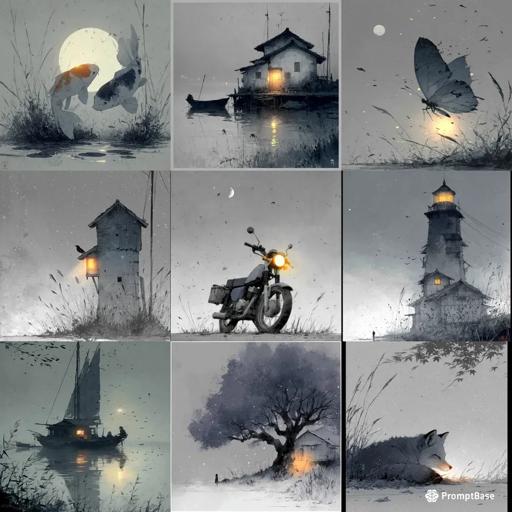 Ink Wash Nostalgic Ethereal Glows