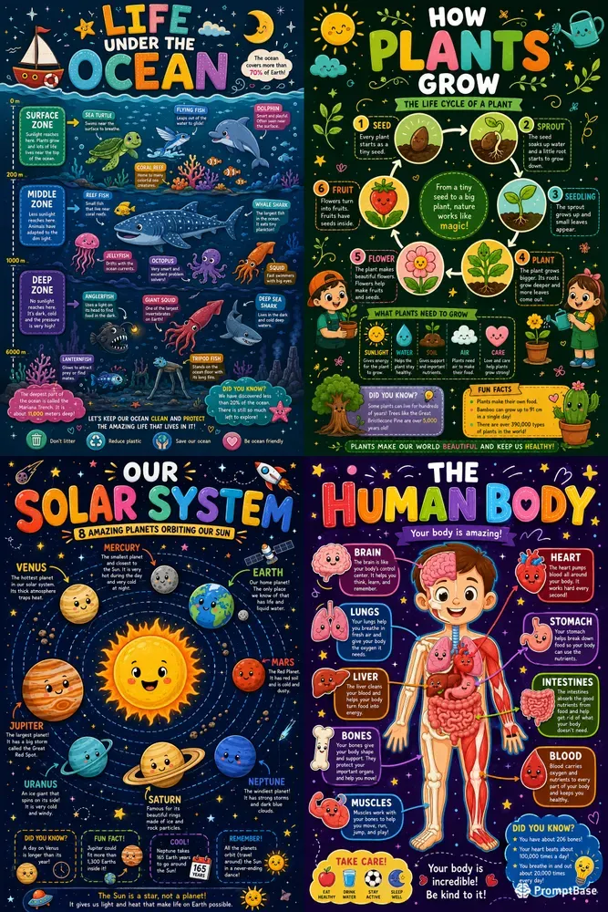 Kids Educational Classroom Decor Posters