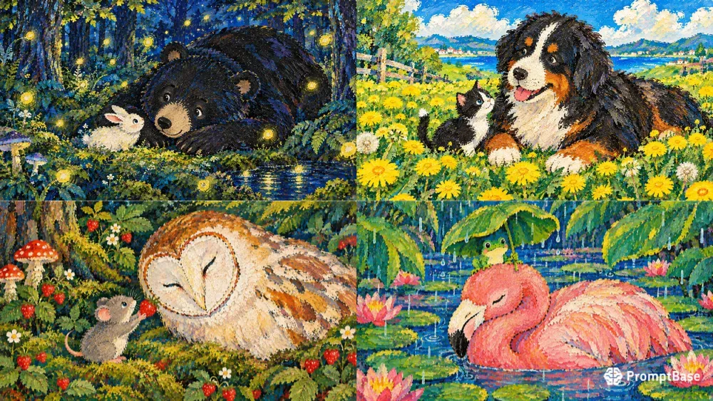 Naive Acrylic Storybook Art