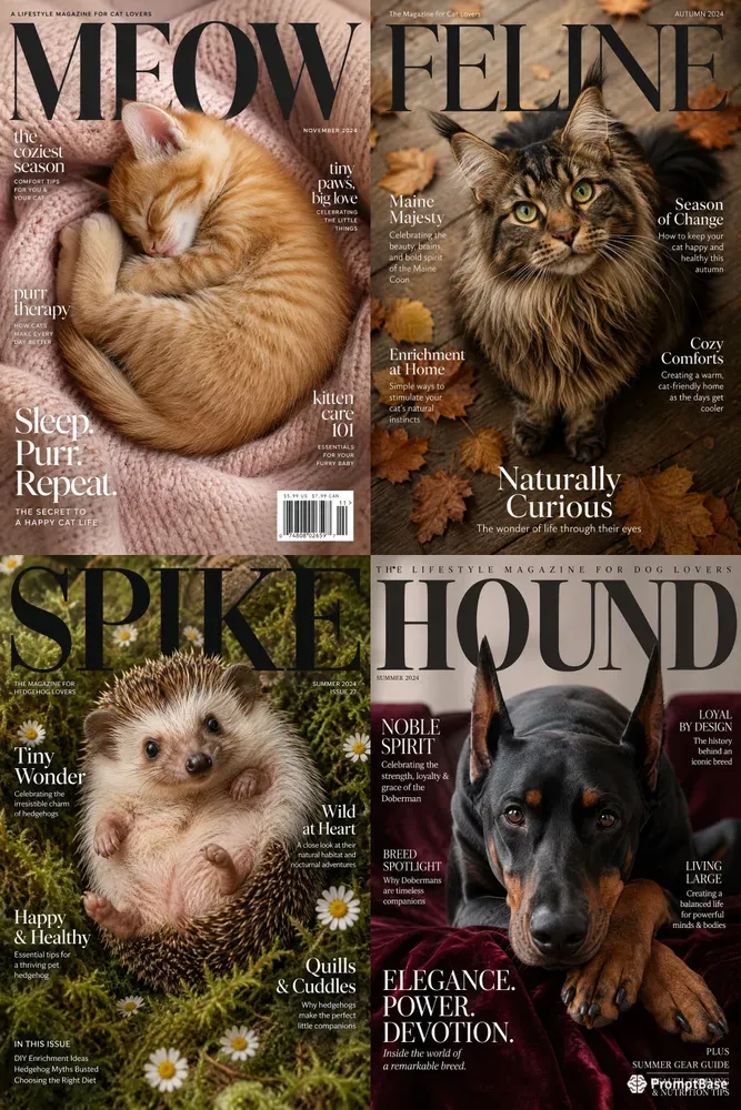 Pet Editorial Magazine Covers