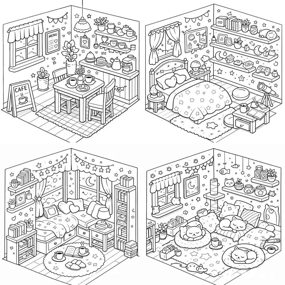 Dreamy Room Coloring Pages