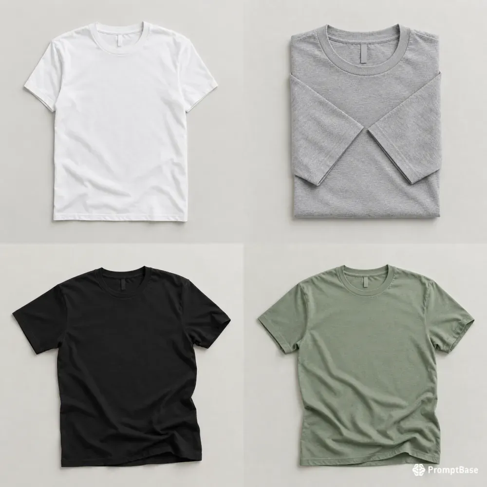 Blank Tshirt Flatlay Mockup Gens