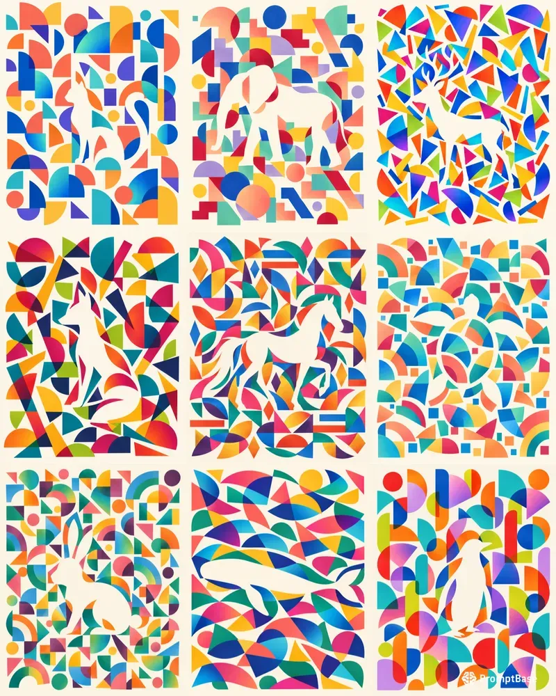 Wall Art Hidden Rainbow Animals