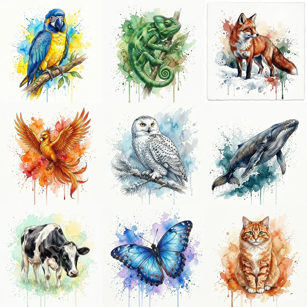 Cinematic Watercolor Wildlife