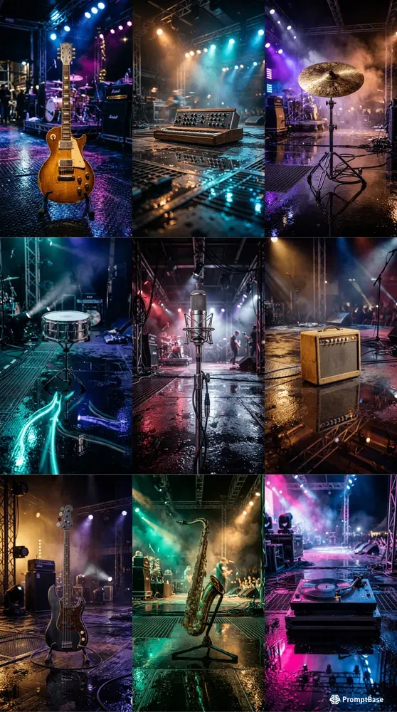 Neon Pulse Industrial Instrument Stages