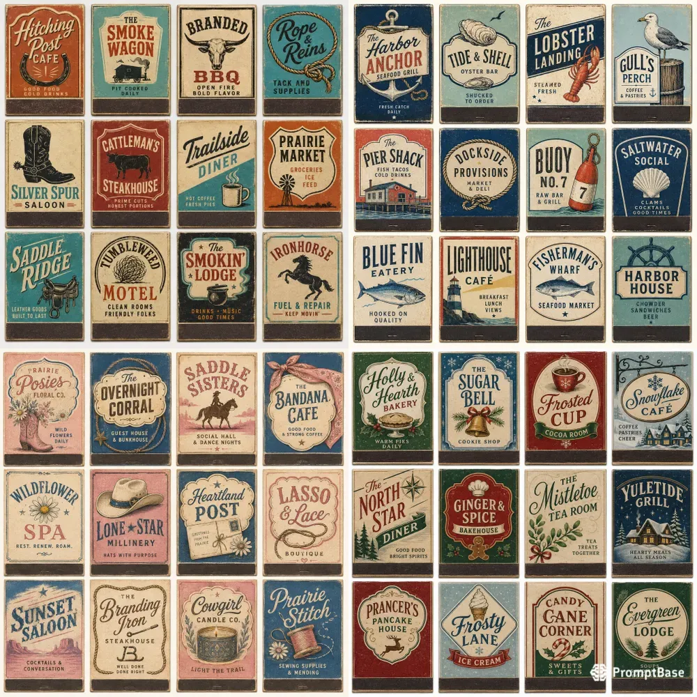 Western Advertising Matchbook Covers