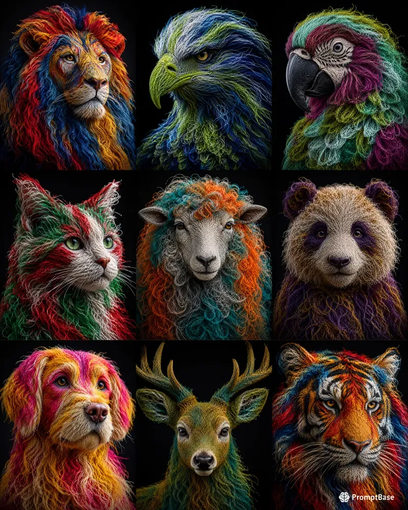 Colorful Animal And Bird Portraits