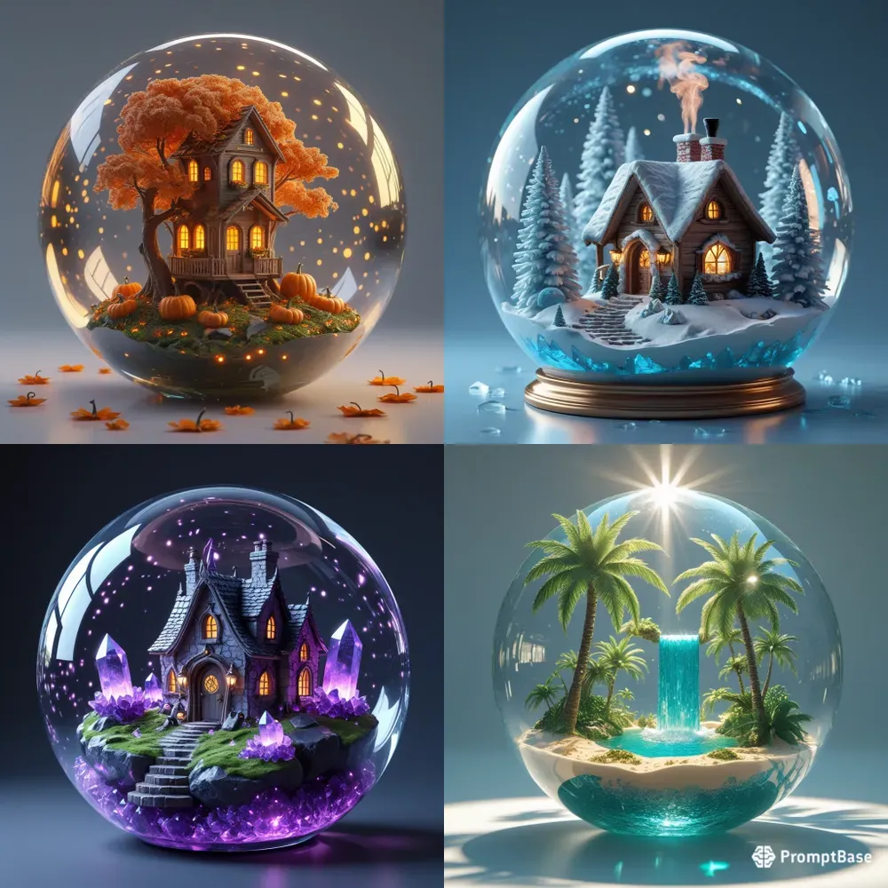 3D Miniature Cozy Terrarium Globes