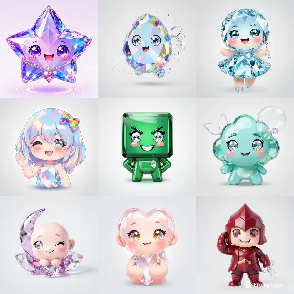 Kawaii Crystal Characters
