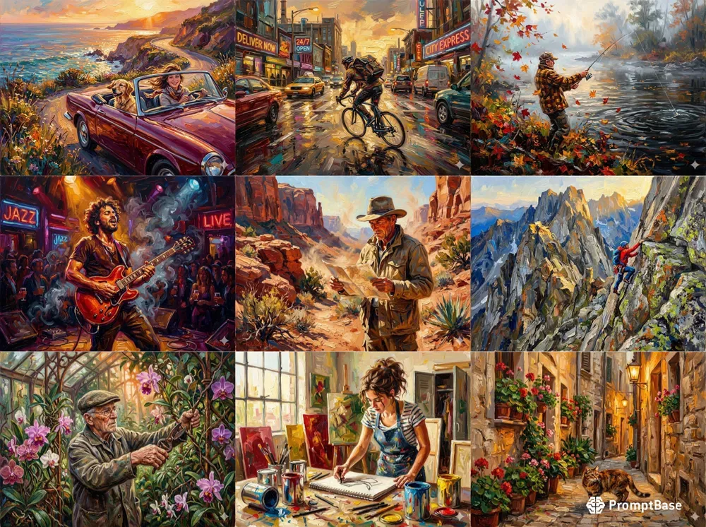 Impressionist Impasto Oil Painting Art