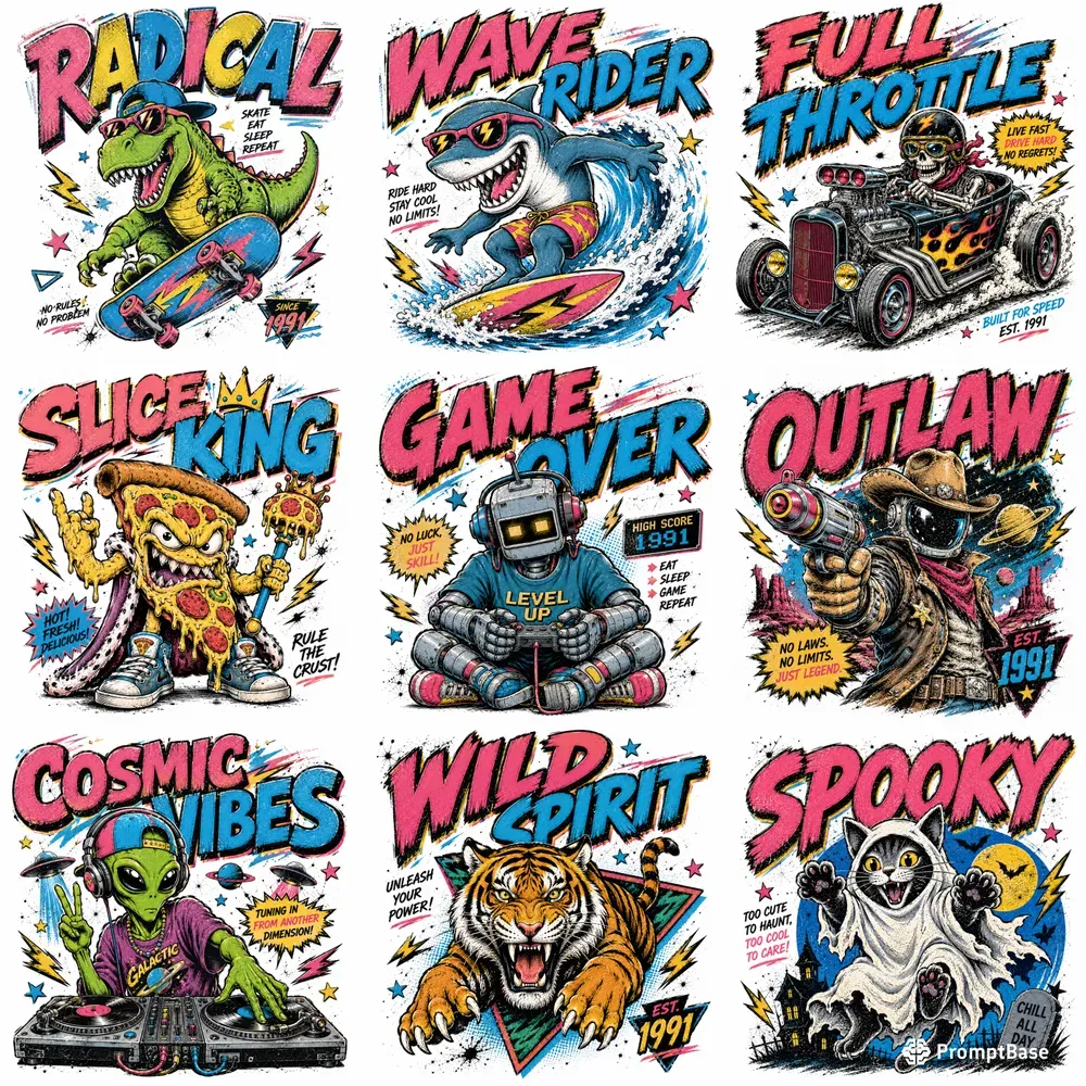 Vintage 90s Graphic Tshirt Generator