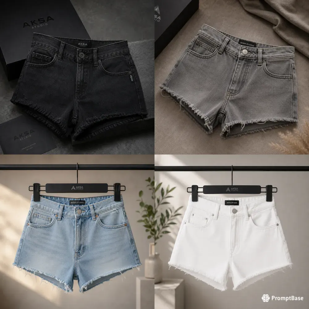 Women Denim Hotpants Mockups