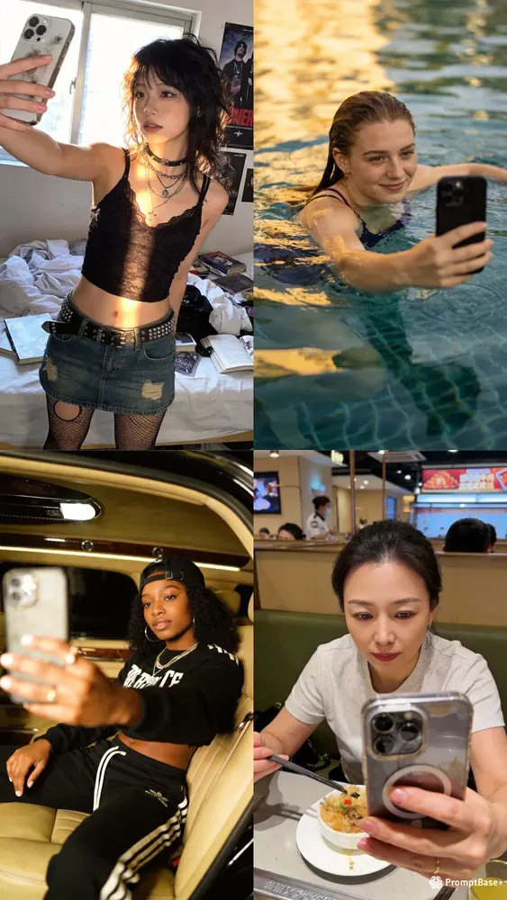 Candid Influencer Smartphone Photos