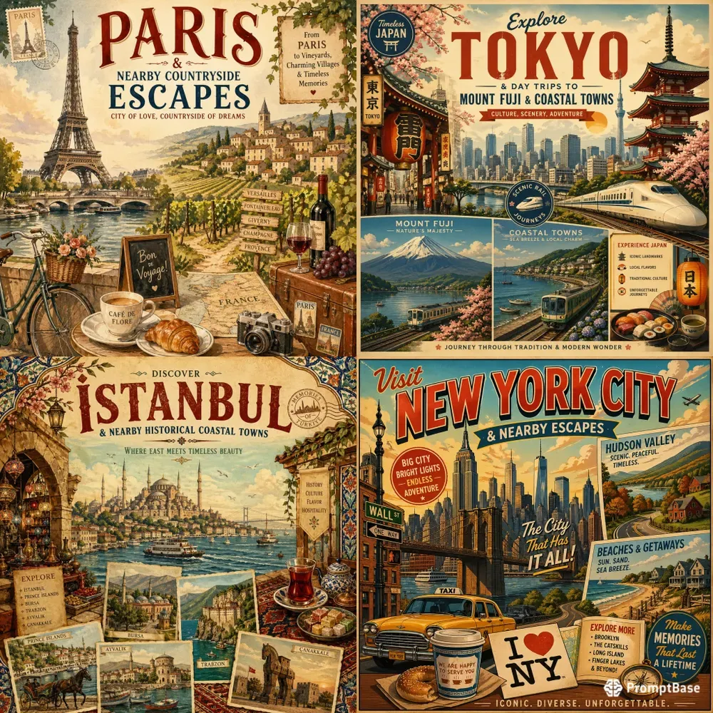 Vintage City Travel Poster Generator