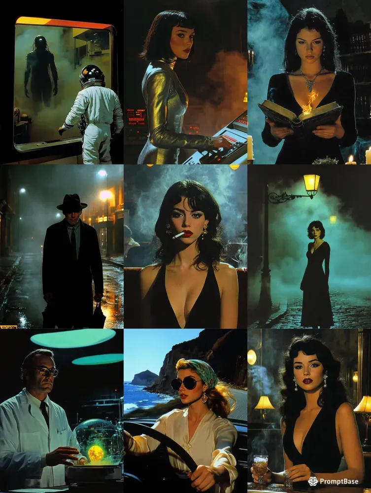Retro VHS Old Film Portrait Scenes