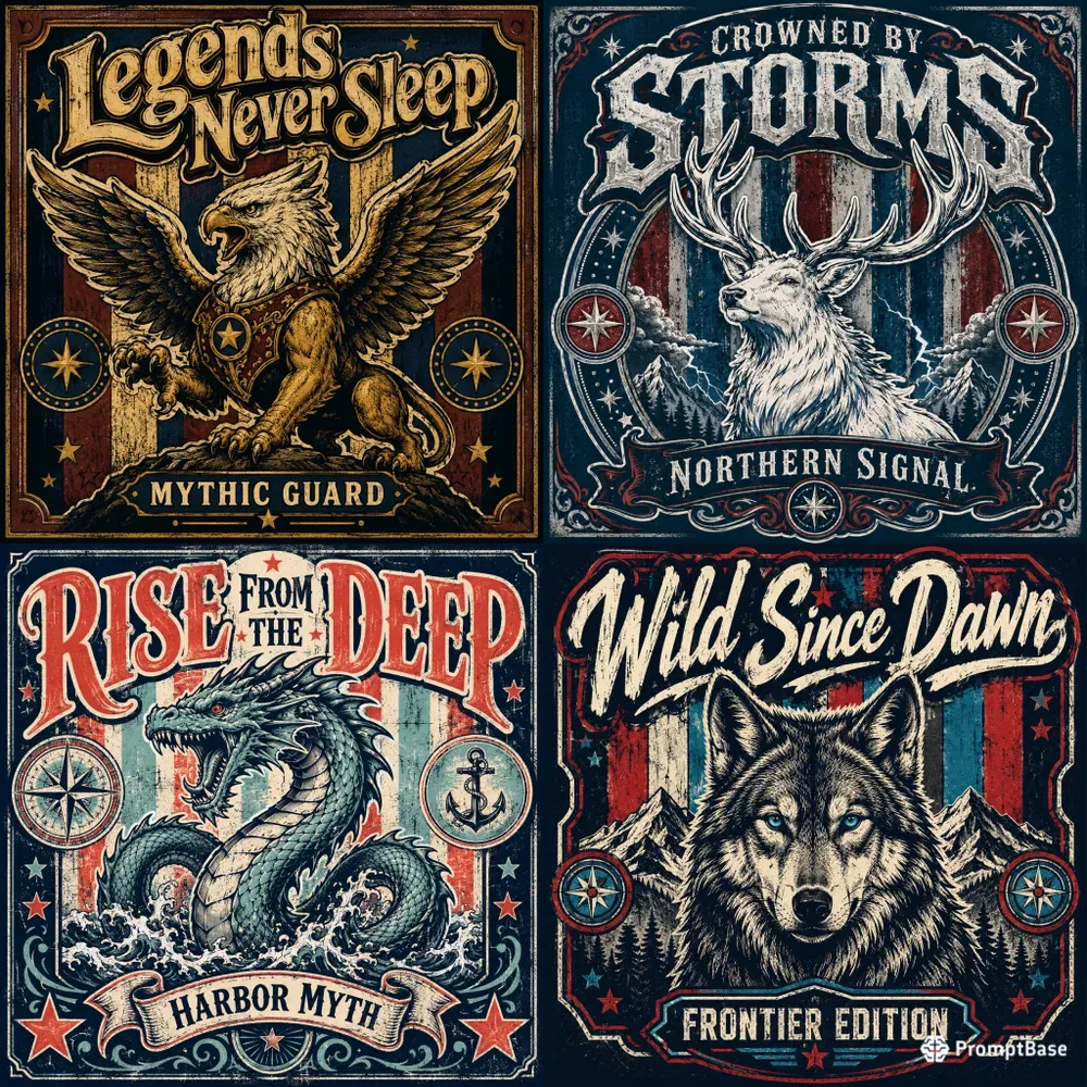Vintage Mascot Tee Graphics