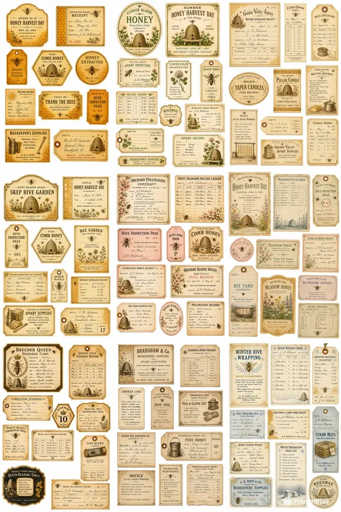 Beekeeper Apiary Ephemera Sheets