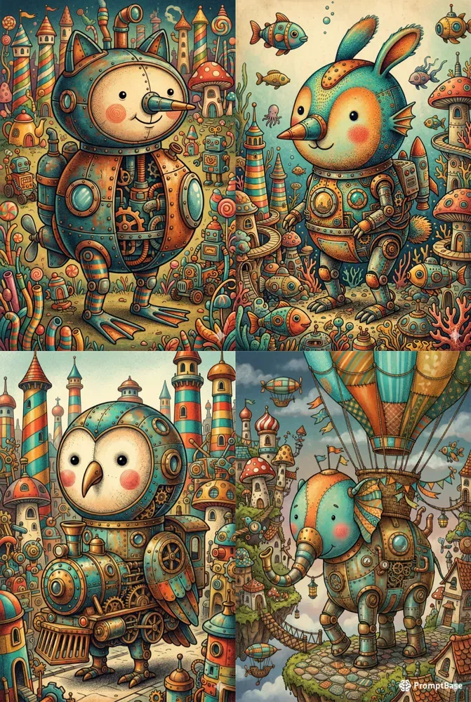 Whimsical Surreal Toy World Art