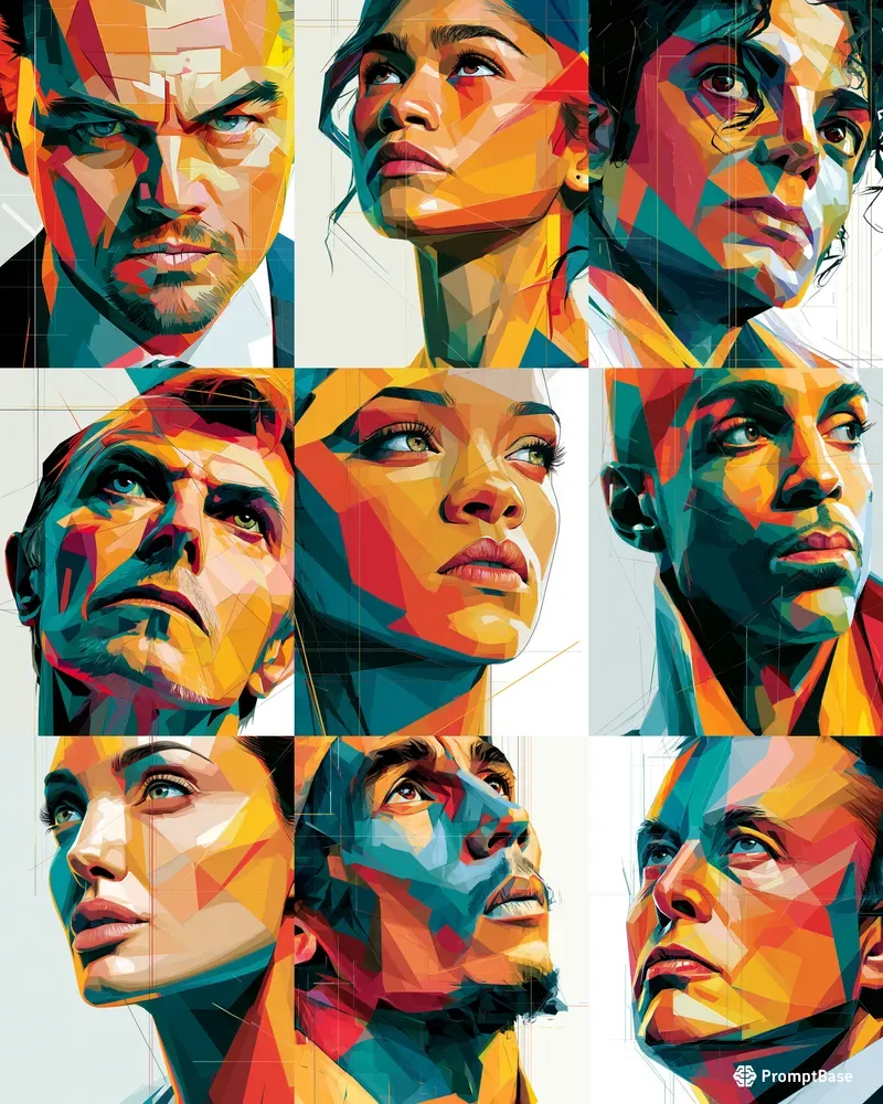 Faceted Celebrity Portraits