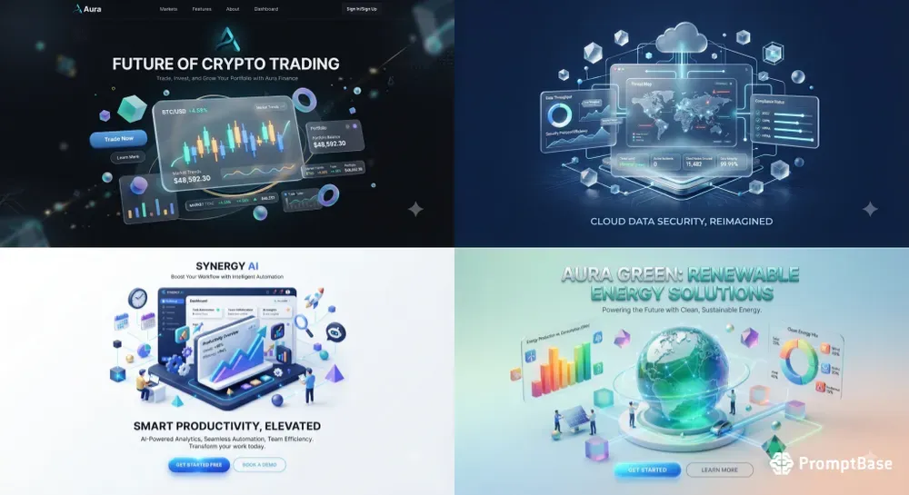 3D Web Landing Page Hero Generator