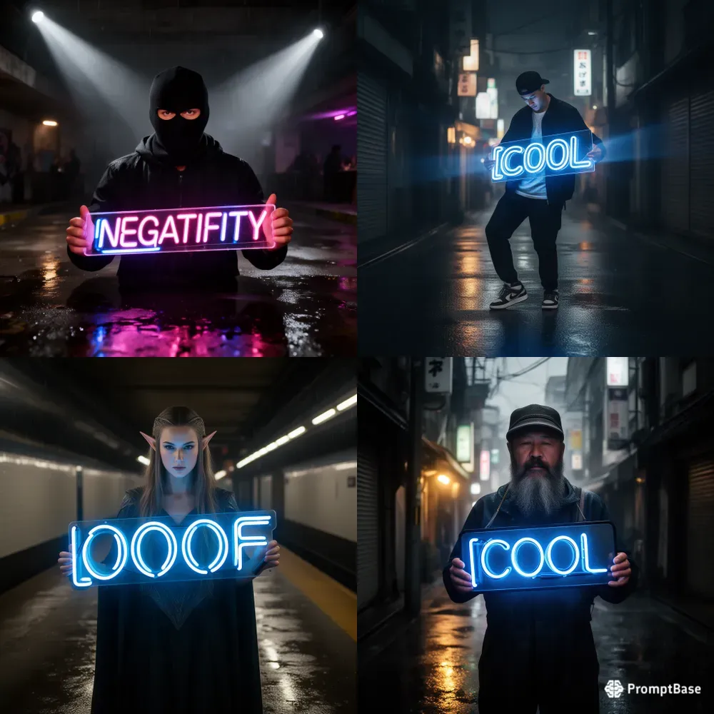 Cinematic Neon Typography Portraits