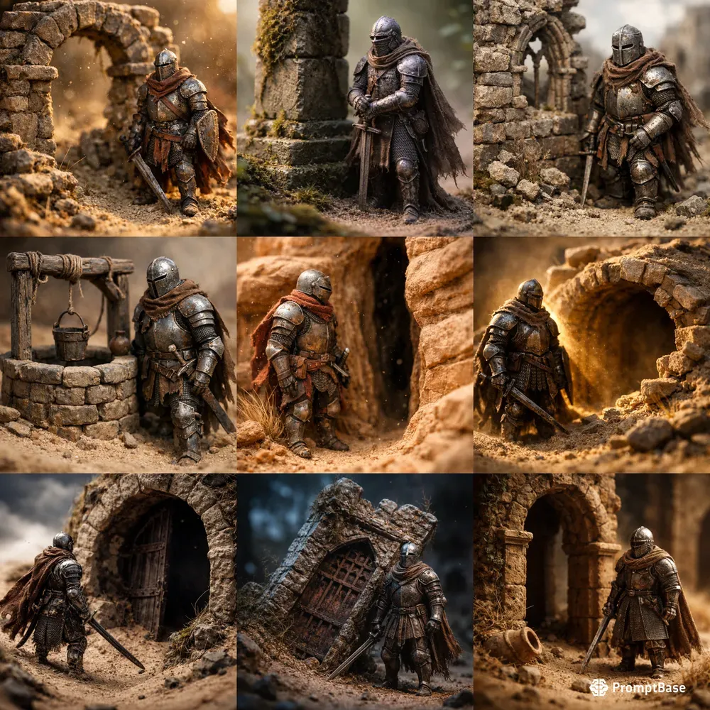 Tiny Rust Knight Diorama Art