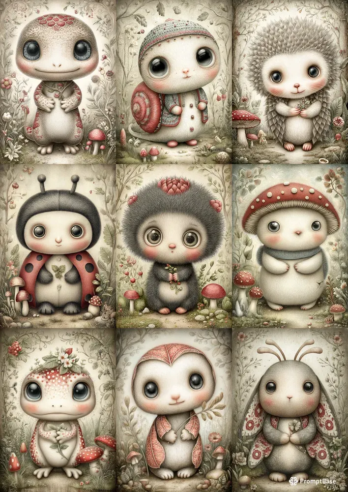 Cute Nature Creature Illustrations