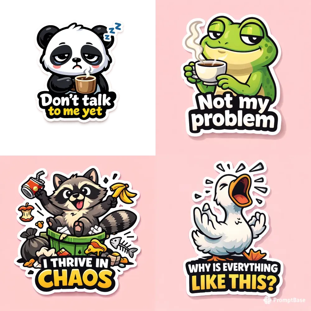 Sarcastic Cartoon Stickers