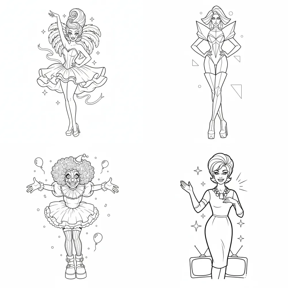 Drag Monoline Coloring Generator