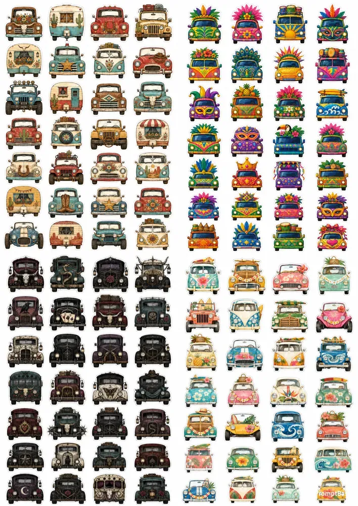 Western Vehicle Ephemera Clipart Sheets