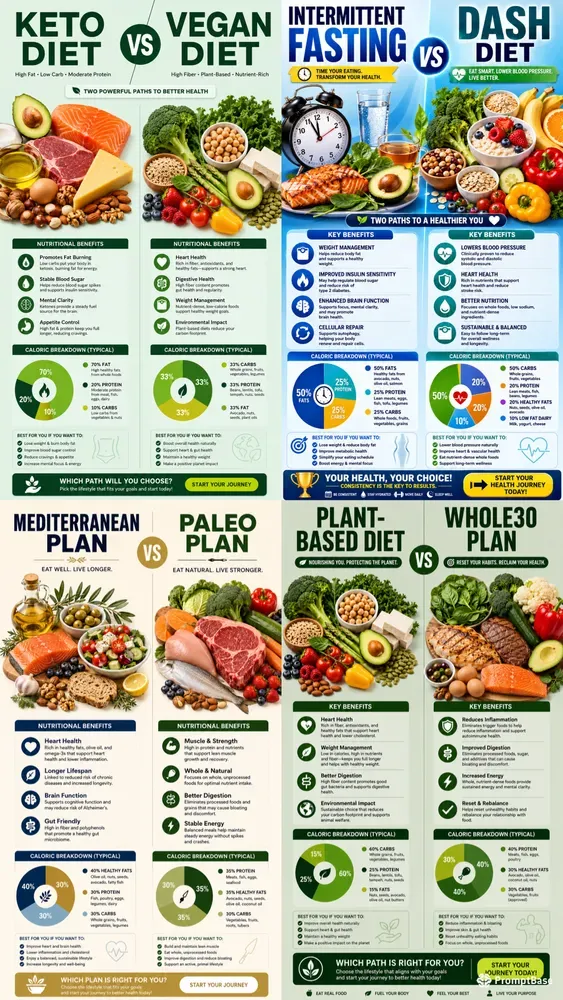 Nutrition Comparison Plan Infographics