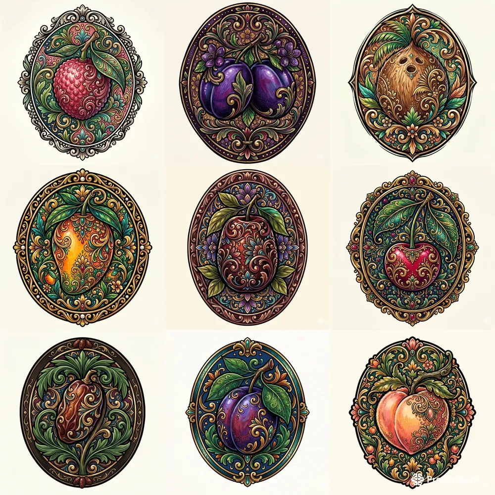 Botanical Drupe Medallions