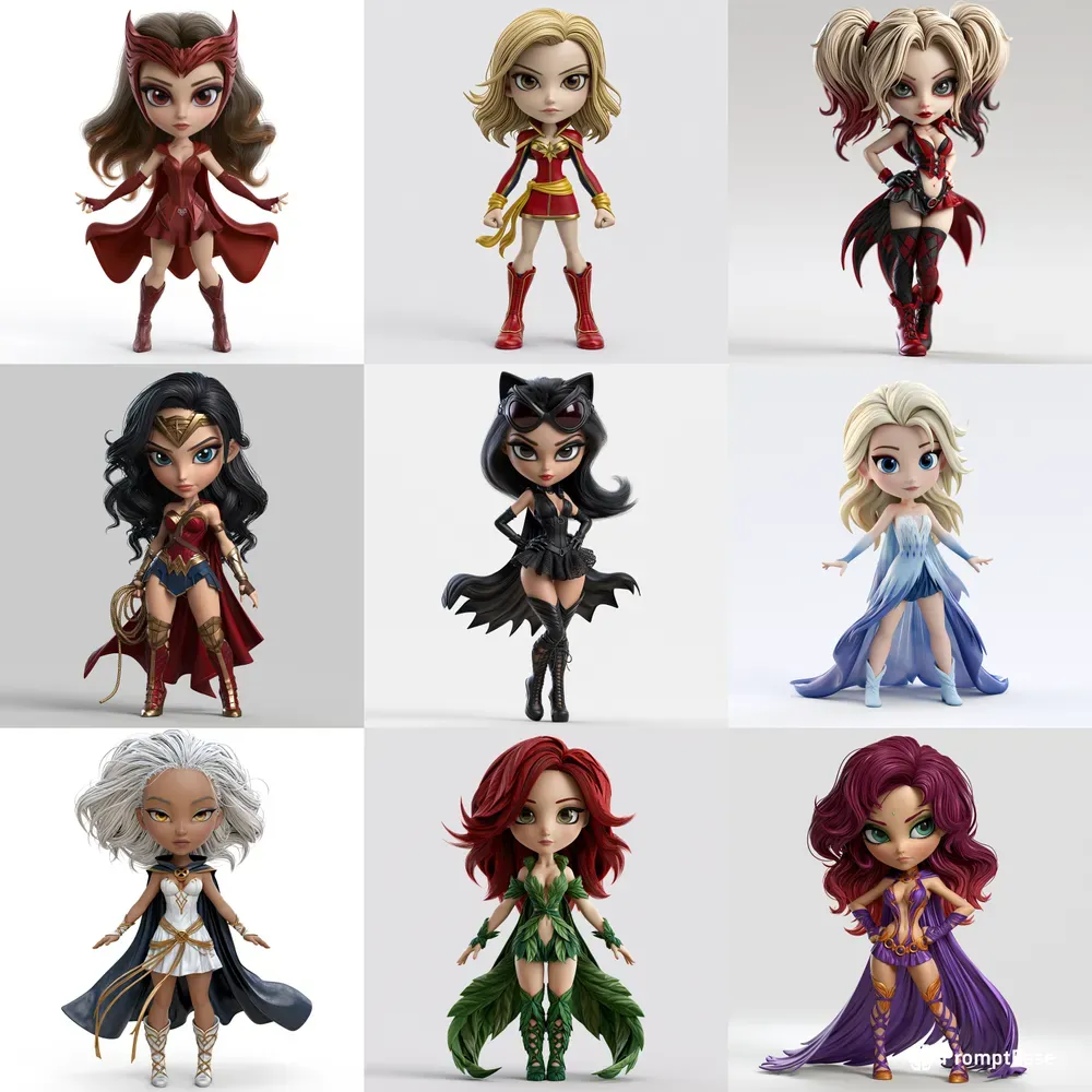3D Female Comics Bubblehead Figures
