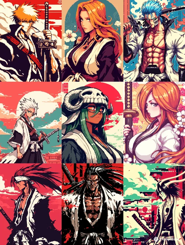 Bleach Manga Pixel Art Characters